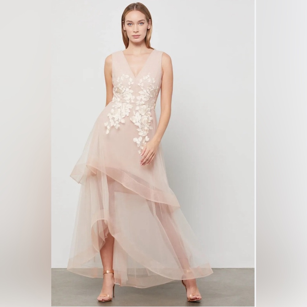BCBGMAXAZRIA Embroidered Gown